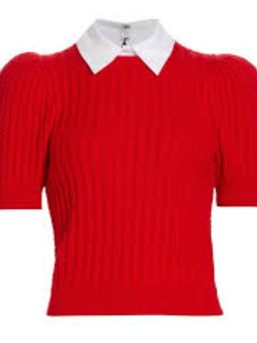 Alice + Olivia Chase Cable-Knit Puff-Sleeve Sweater - Size S - Picture 4 of 14